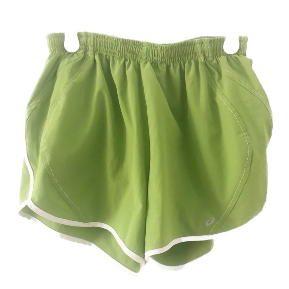 ASICS Running Shorts with Built In Liner White Trim Vintage Gym Shorts Design 💚
